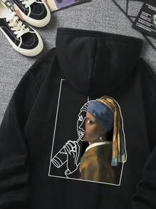 Nam Mô hình Cartoon Hoodie Áo nỉ - màu đen - Xem 4