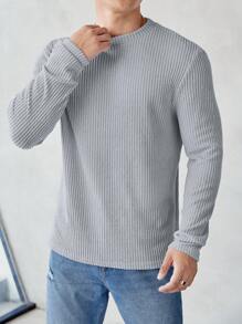 Manfinity VCAY Camiseta de manga larga con canalé para hombre, para verano