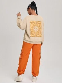 Mermaid Designs Women's Regular Crewneck Sweatshirt - Apricot - View 4