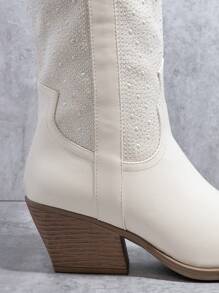 SHUZIA Women's Solid Color Simple Daily Fashion Wedge Heel Boots Mother's Day Present