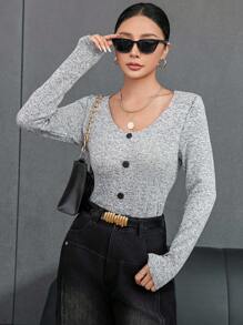 Aveloria Women's Slim Fit T-shirt With Large Round Neck