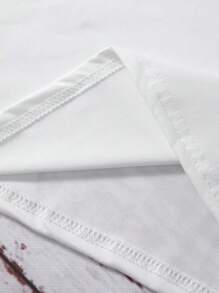 SHEIN LUNE 心形和三葉草圖案短袖t恤 - 白色 - 查看 8