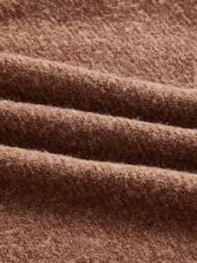 SHEIN 孕婦落肩袖下擺開叉繫腰帶洋裝 - 棕色 - 查看 7