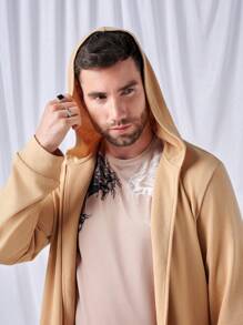 Manfinity VCAY Men's Drawstring Hoodie - Apricot - View 5