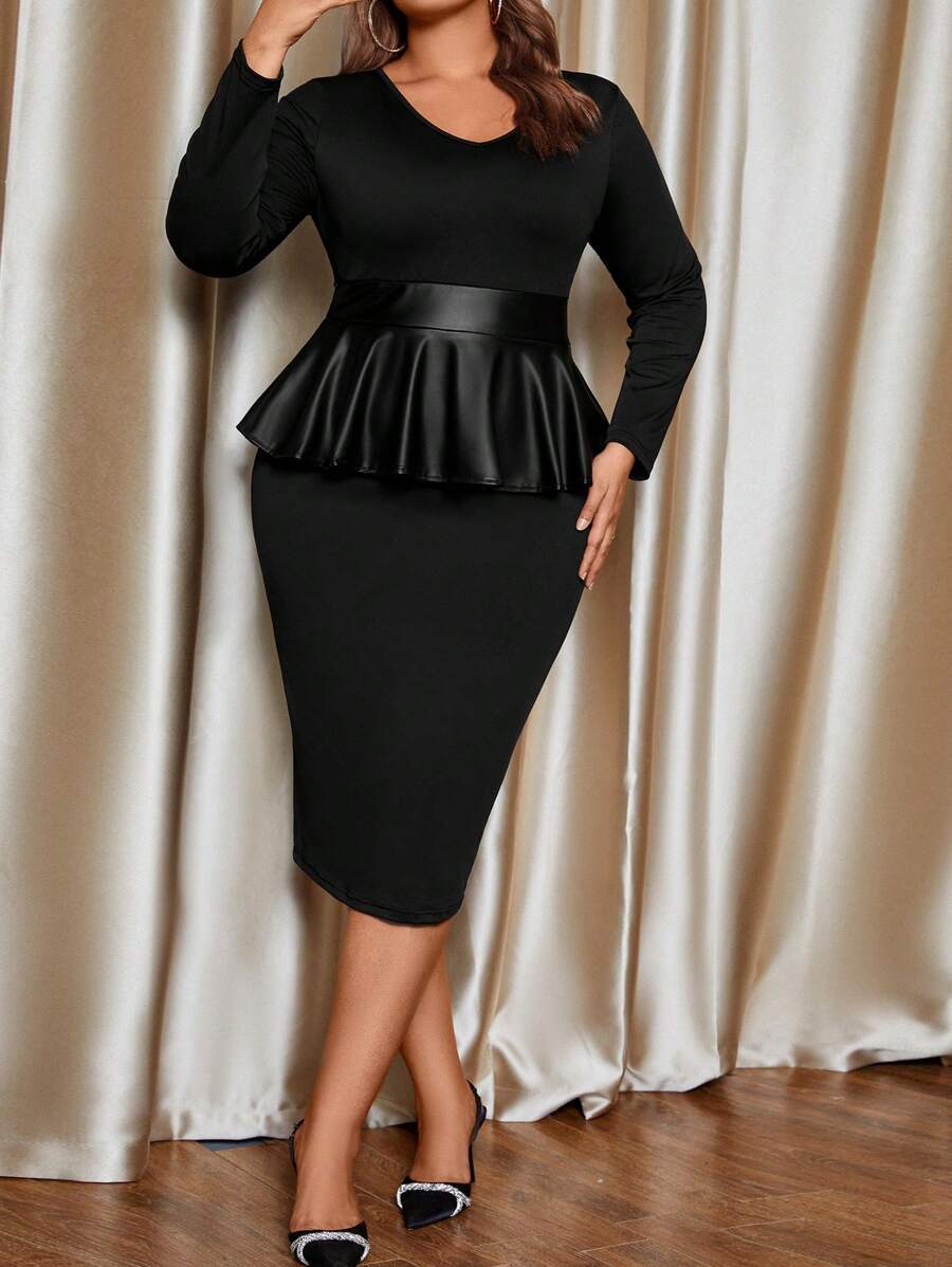 Celure Của phụ nữ Kích thước lớn Đen Váy bodycon - màu đen - Xem 1