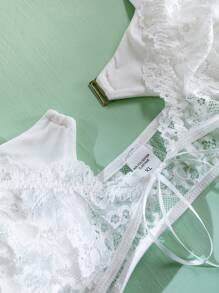 SHEIN Ropa Interior Femenina De Talla Grande Con Encaje Sin Cables - Blanco - Ver 3