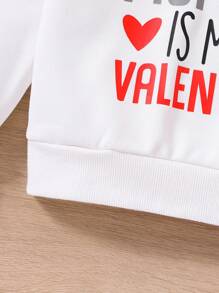 SHEIN 男童连帽长袖卫衣，4-7岁儿童冬季及假日必备单品 - 白色 - 查看 5