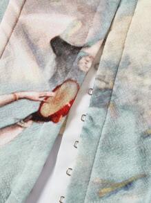 SHEIN MOD Women's Angel Print Strapless Top - Multicolor - View 4