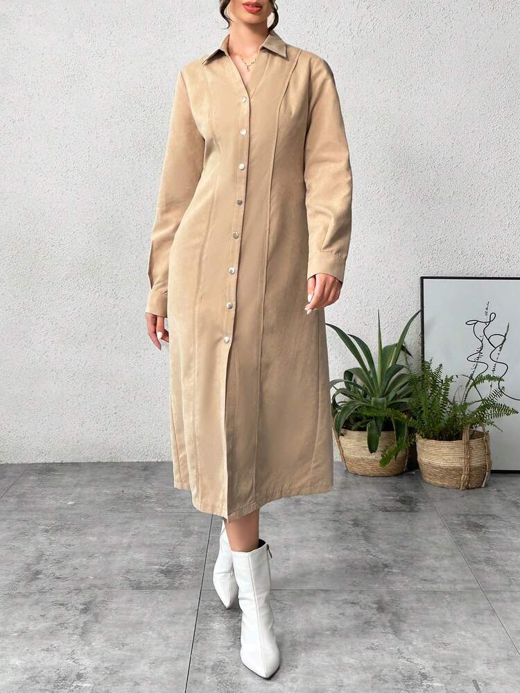 Artificial Suede Midi Dress