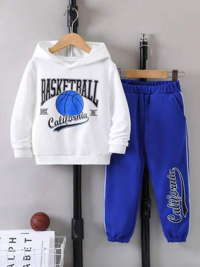 SHEIN Toddler Boys' Fashionable Casual Cool 2pcs/set Outfit