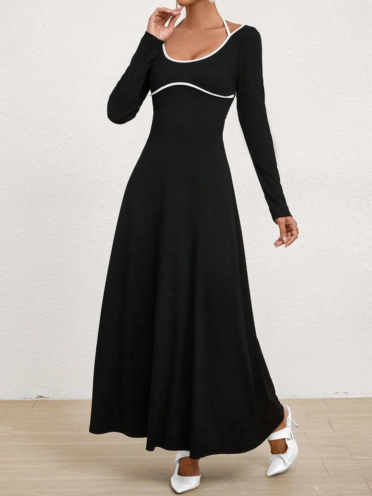 Women's Halter Neck Belted Dress