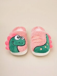 女孩粉色卡通恐龍時尚、可愛、優雅、簡約、舒適且保暖家居拖鞋(隨機款式) - 彩色 - 查看 3