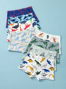 男童恐龙印花八件套平角内裤 - 彩色 - 查看 1
