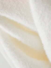 Boys' Embroidered Thermal Lined Pullover Sweater With Letter Design, Winter - White - View 5