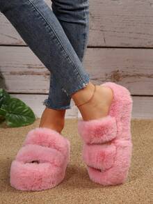 Dép xỏ ngón đế dày màu hạt dẻ nâng cao mới cho nữ, dép xỏ ngón hở mũi thoải mái, dép xỏ ngón hình chữ thập, họa tiết da báo, trang phục ngoài trời thời trang - Màu Hồng  Dưa hấu - Xem 6