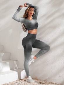 Grey Gradient Sports Suit - Grey - View 5