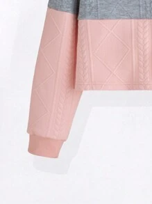 SHEIN Tween Girls' Color Block Sweatshirt - Multicolor - View 3