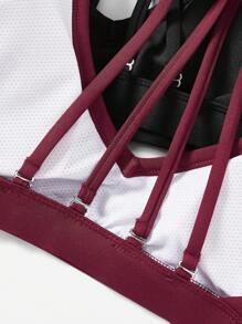 Menodora SHEIN Sport 女士背部多帶支撐運動內衣 - 彩色 - 查看 5