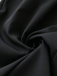 SHEIN LUNE Women's Plus Size Chain Decorated Wide Leg Pants - Black - View 4