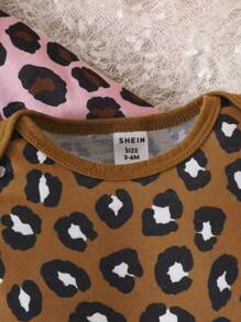 2 cái/bộ Em bé Cô gái In hoa Báo Áo liền quần chặt Bộ - Nhiều màu - Xem 6