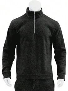 Manfinity Sport Corelite Men's Half-zip Sweatshirt With Zipper - Black - View 3