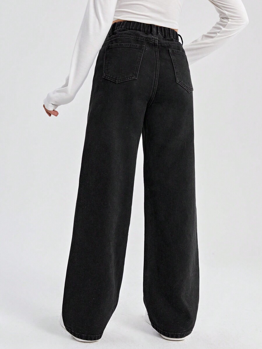 Jean Fille 2025 – Coupe Wide Leg élastiquée – Denim Confort – Pour Enfant Et Ado – Taille Ajustable