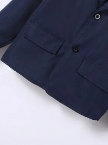 Boys' Flip Detail Button Up Suit Jacket And Pants With Bow Tie, Shirt Not Included - Royal Blue - View 6