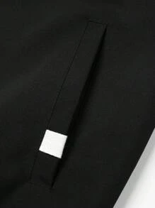 Manfinity Homme Men's Casual Jacket With Letter Prints - Black - View 6