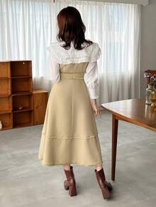 FRIFUL Của phụ nữ Váy không tay ( Áo sơ mi Không bao gồm ) - Màu Khaki - Xem 2