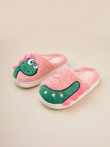 女孩粉色卡通恐龍時尚、可愛、優雅、簡約、舒適且保暖家居拖鞋(隨機款式) - 彩色 - 查看 2