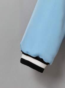 SHEIN Boys' Loose College Open Fly Basketball Pattern Jacket - Multicolor - View 6