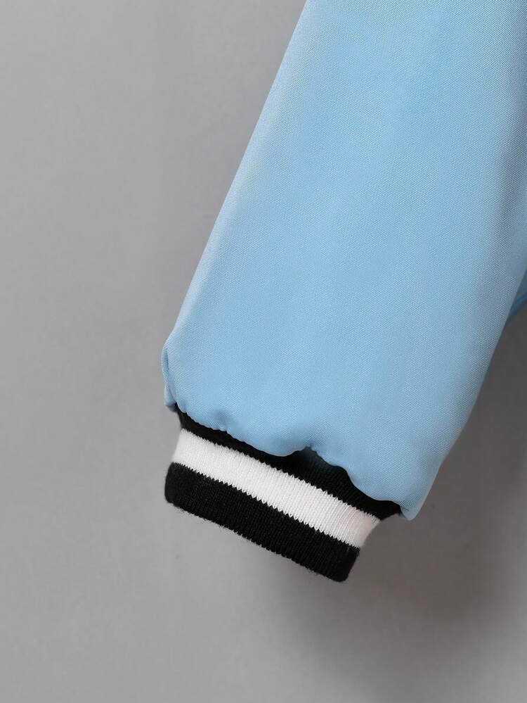 Boys' Loose College Open Fly Basketball Pattern Jacket