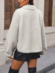 Chiquease 2023 New Women's Simple And Fashionable Plush Coat For Autumn And Winter, Warm