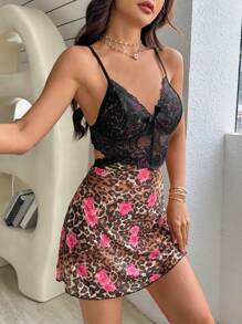 Women's Sleeveless Nightgown - Multicolor - View 3