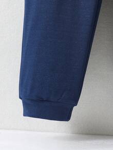 Boys' Casual Dinosaur Printed Hoodie And Pants Set In Contrast Colors - Apricot - View 6