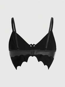 ROMWE Goth Women's Bat Shaped Bandeau Bra - Black - View 2
