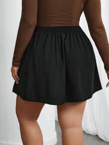 SHEIN Privé Große Größen Kord-Rock mit Knopfverzierung für Damen, Winter