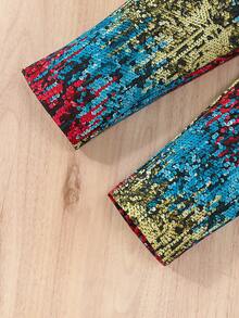 SHEIN Little Girls' Personalized Sequined Long Pants For Spring And Autumn - Multicolor - View 4