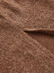 SHEIN 孕婦落肩袖下擺開叉繫腰帶洋裝 - 棕色 - 查看 9