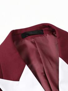 CLOUDSTYLE Nam Khối màu Cổ áo tây DOUBLE-BREASTED Bộ đồ - Màu Đỏ Sâu - Xem 8