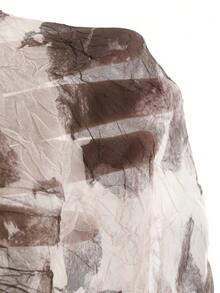 Dazy Star Của phụ nữ Hoa In Nút xuống Áo len Mở Với Thả vai - Màu be - Xem 9