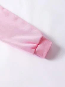 SHEIN EZwear 女士印花運動衫 - 淺粉色 - 查看 4