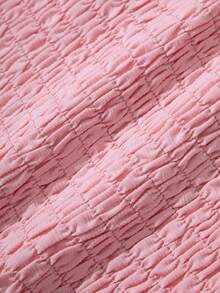 SHEIN Unity Của phụ nữ Xếp li Xù Hoa Sen Đầm - Hồng - Xem 3