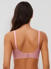 SHEIN 母親孕婦前開口餵奶胸罩，帶貝殼邊緣 - 藕粉色 - 查看 2