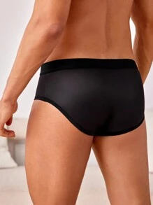 Men's Crown And Letter Print Briefs - Multicolor - View 2