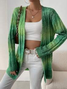 SHEIN Essnce 混紡開領針織衫 - 綠色 - 查看 3