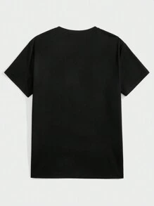 GENTILAND Nam In Giáng sinh Áo thun - màu đen - Xem 2