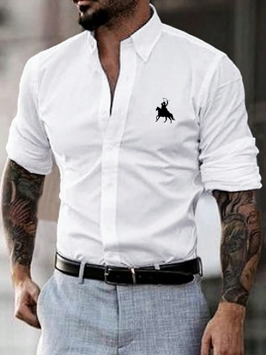 Manfinity Nam Giải trí Nhân vật In Áo sơ mi - trắng - Xem 1