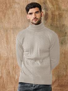 RueChic Men's Turtleneck Sweater - Apricot - View 3