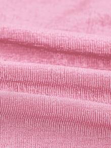 SHEIN EZwear Side Drawstring Strapless Gathering At Waist Hem Asymmetrical Top - Pink - View 4